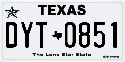 TX license plate DYT0851