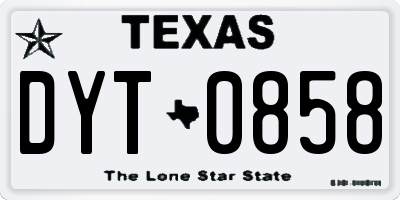 TX license plate DYT0858