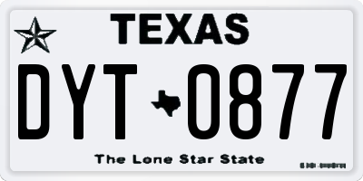 TX license plate DYT0877