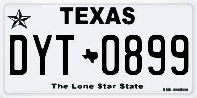 TX license plate DYT0899