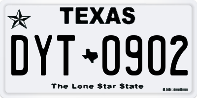 TX license plate DYT0902