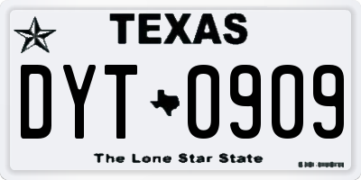 TX license plate DYT0909