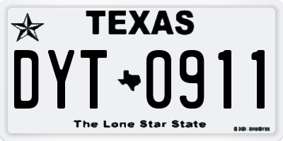 TX license plate DYT0911