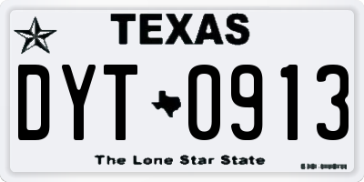 TX license plate DYT0913