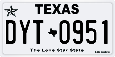 TX license plate DYT0951