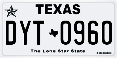 TX license plate DYT0960