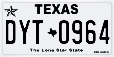 TX license plate DYT0964