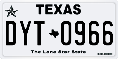 TX license plate DYT0966