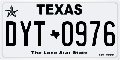 TX license plate DYT0976