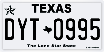 TX license plate DYT0995