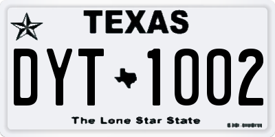 TX license plate DYT1002