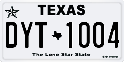 TX license plate DYT1004