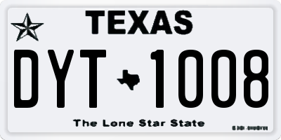 TX license plate DYT1008