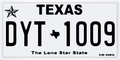 TX license plate DYT1009