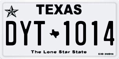 TX license plate DYT1014