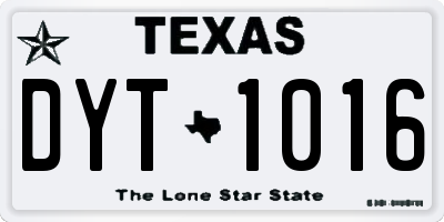 TX license plate DYT1016