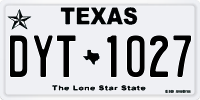 TX license plate DYT1027