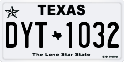 TX license plate DYT1032