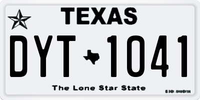 TX license plate DYT1041