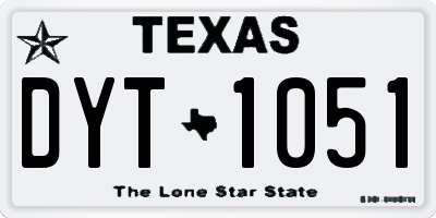 TX license plate DYT1051