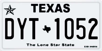 TX license plate DYT1052