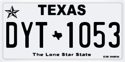 TX license plate DYT1053