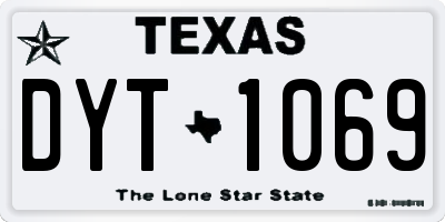 TX license plate DYT1069