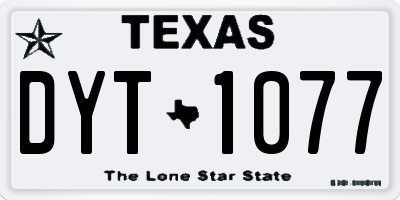 TX license plate DYT1077