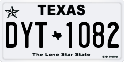 TX license plate DYT1082