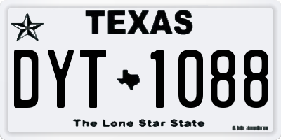 TX license plate DYT1088