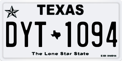 TX license plate DYT1094
