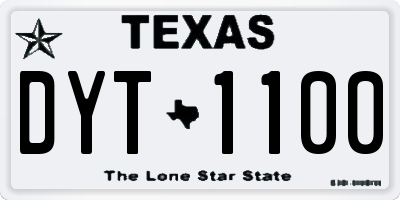 TX license plate DYT1100