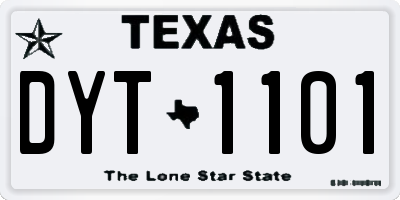 TX license plate DYT1101