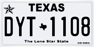 TX license plate DYT1108