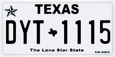 TX license plate DYT1115