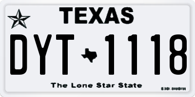 TX license plate DYT1118