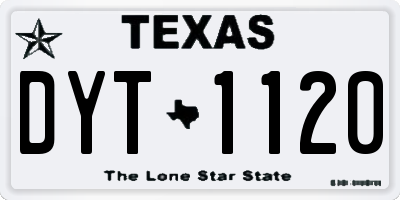TX license plate DYT1120