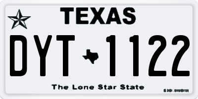 TX license plate DYT1122
