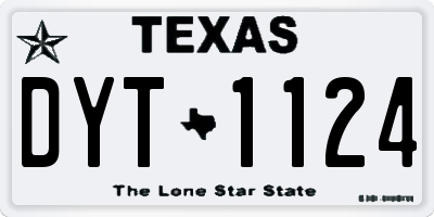 TX license plate DYT1124