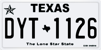 TX license plate DYT1126