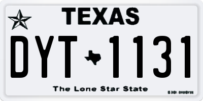 TX license plate DYT1131
