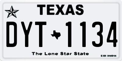 TX license plate DYT1134