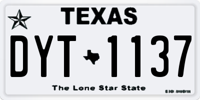 TX license plate DYT1137
