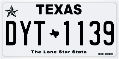 TX license plate DYT1139