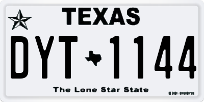 TX license plate DYT1144