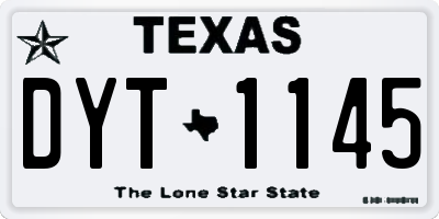 TX license plate DYT1145