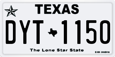 TX license plate DYT1150