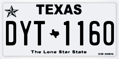 TX license plate DYT1160