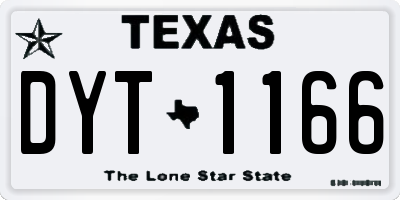 TX license plate DYT1166