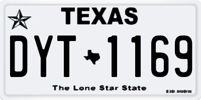TX license plate DYT1169